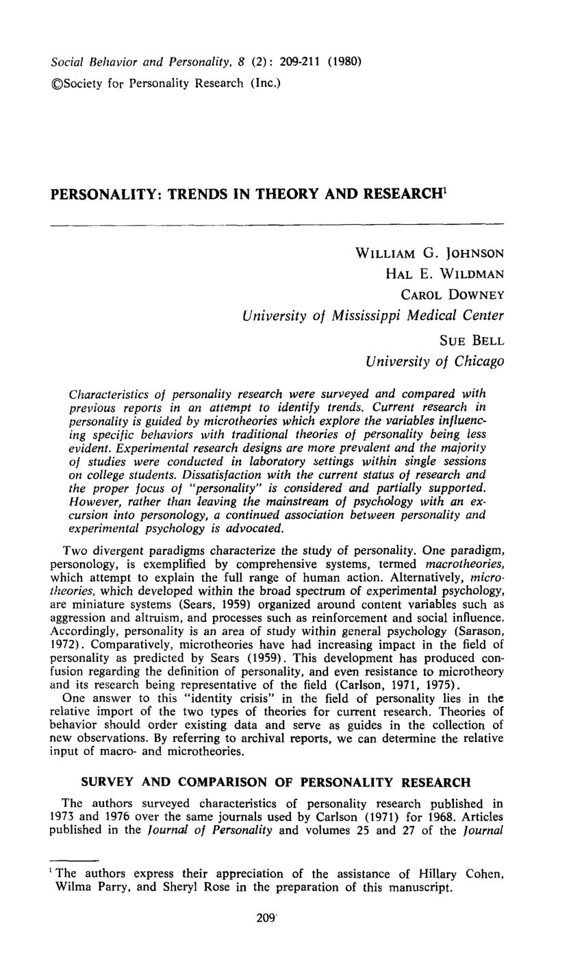 theory of personality pdf